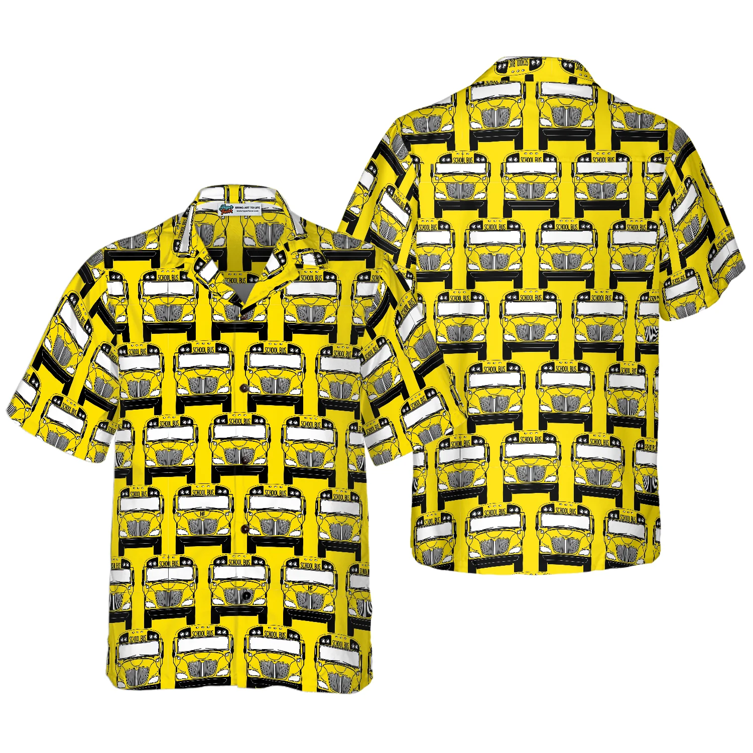 Bus Driver School Bus Pattern Hawaiian Shirt Aloha Shirt For Men and Women