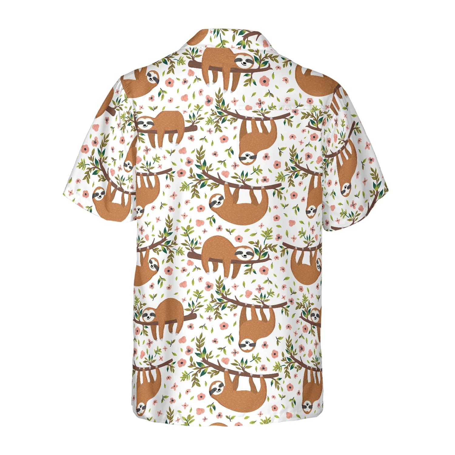 Cute Sloth On Tree Shirt Hawaiian Shirt Aloha Shirt For Men and Women