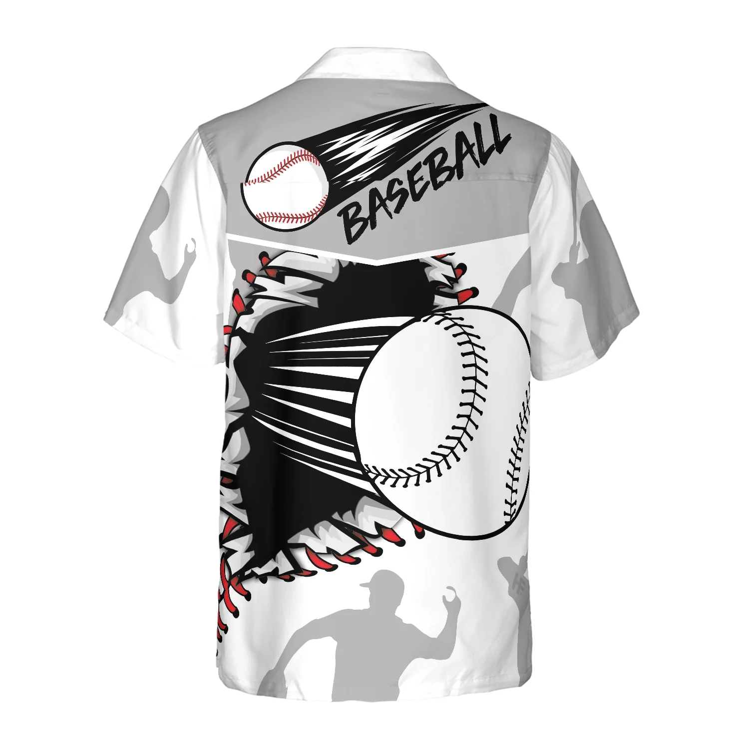 Baseball Wear Out Pattern Hawaiian Shirt Aloha Shirt For Men and Women