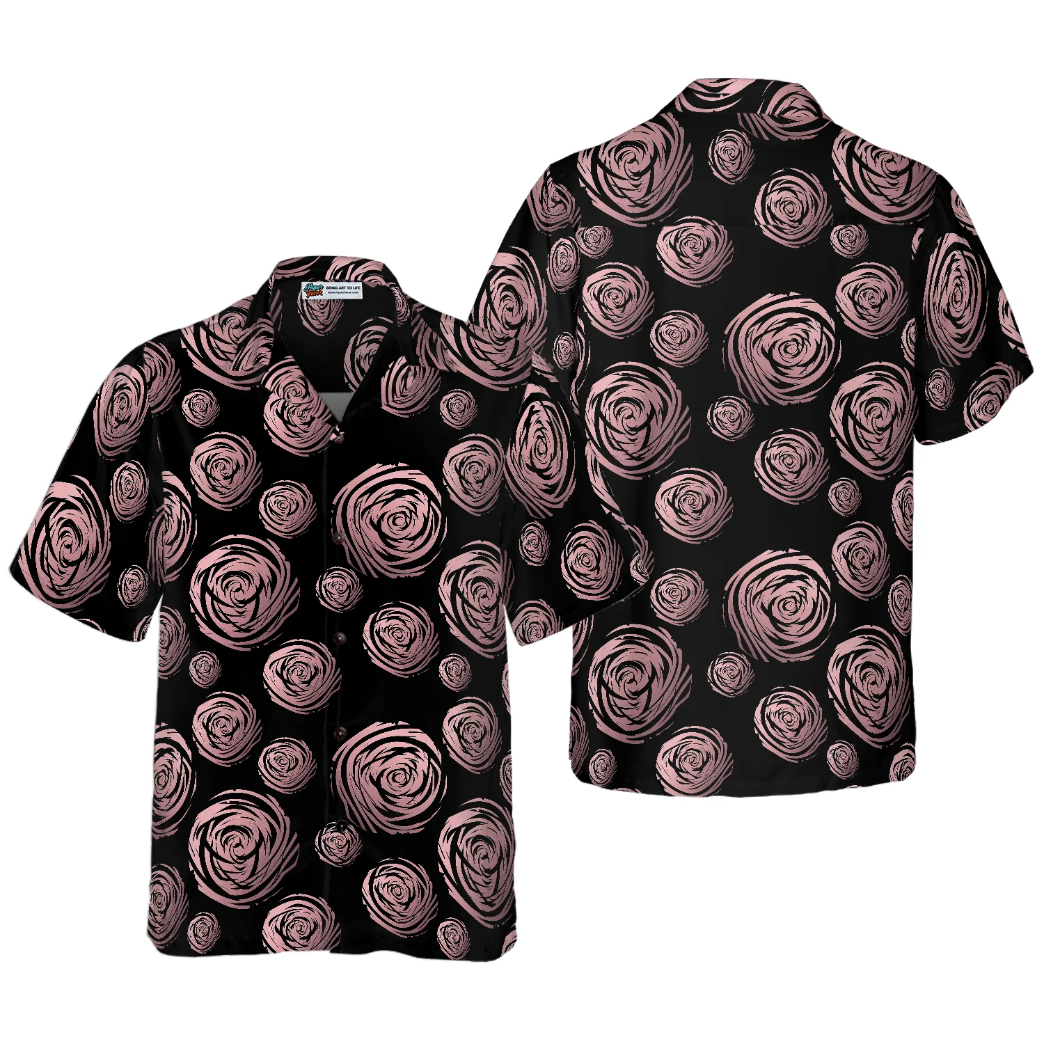 Rose Gold In Black Hawaiian Shirt Aloha Shirt For Men and Women