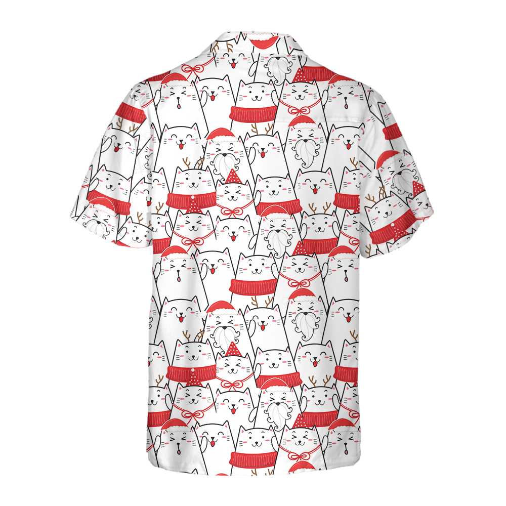 Cat The Red Christmas Hawaiian Shirt Cute Cat Christmas Shirt Best Christmas Gift Idea Aloha Shirt For Men and Women