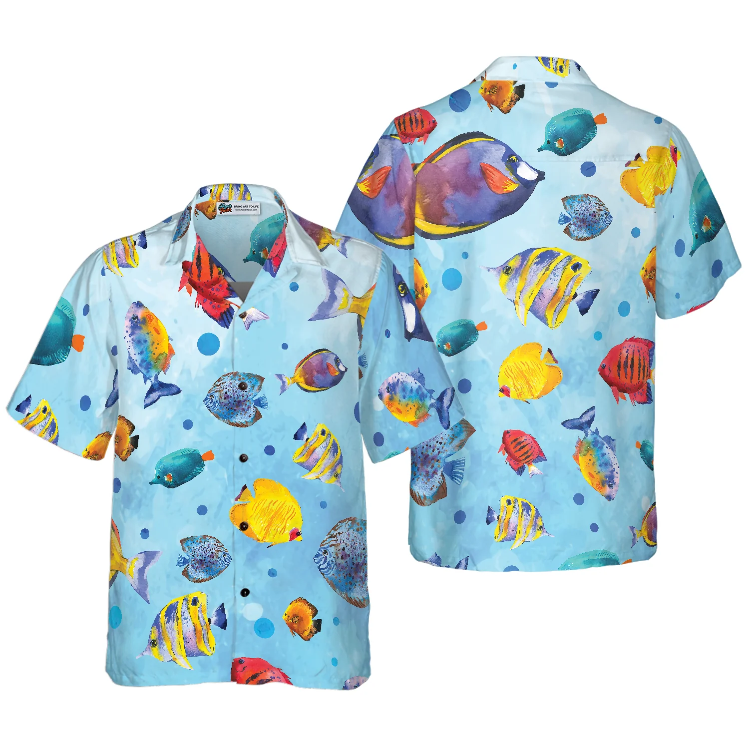 Fish Water Color Pattern v2 Hawaiian Shirt Aloha Shirt For Men and Women