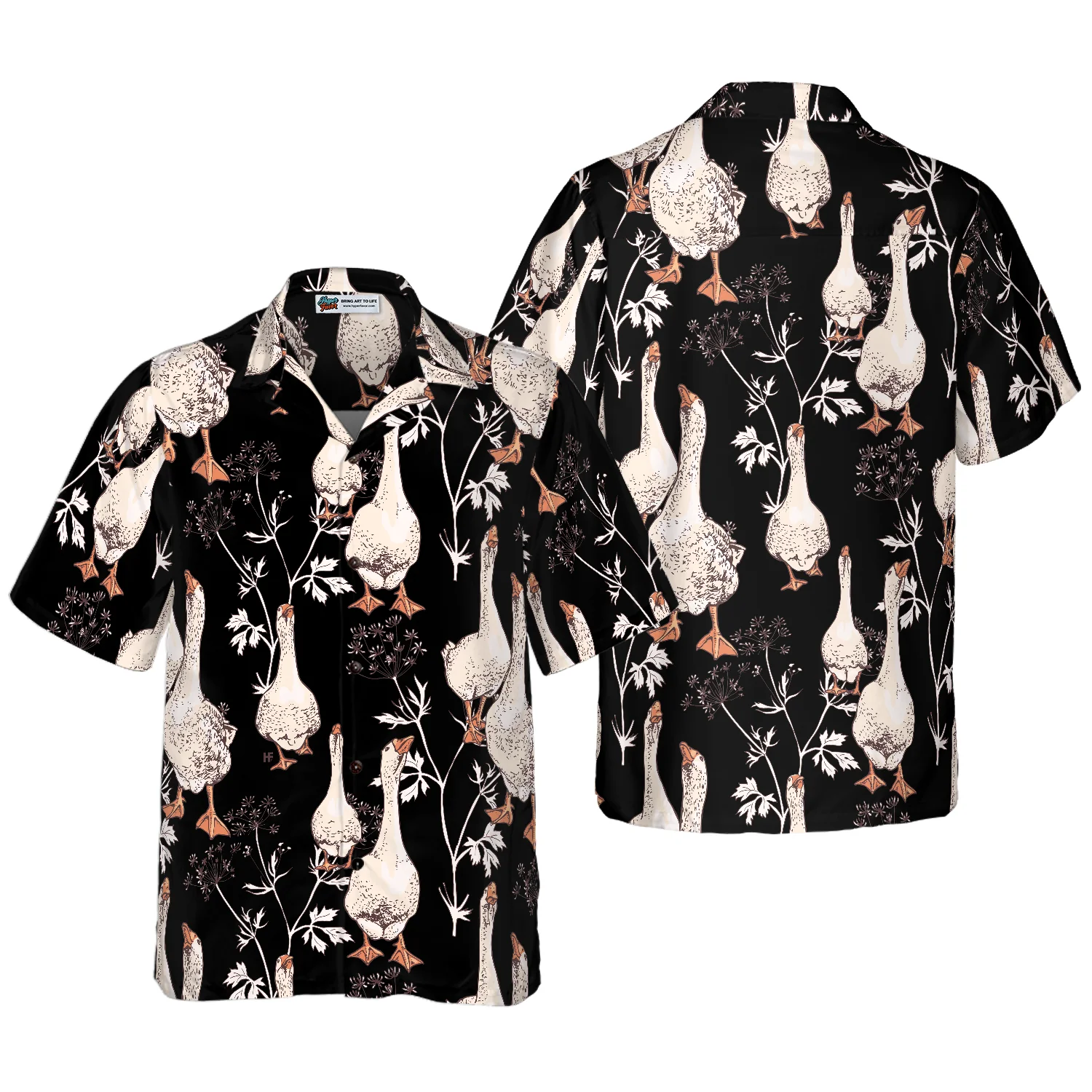 Seamless Gooses Pattern Shirt Hawaiian Shirt Aloha Shirt For Men and Women