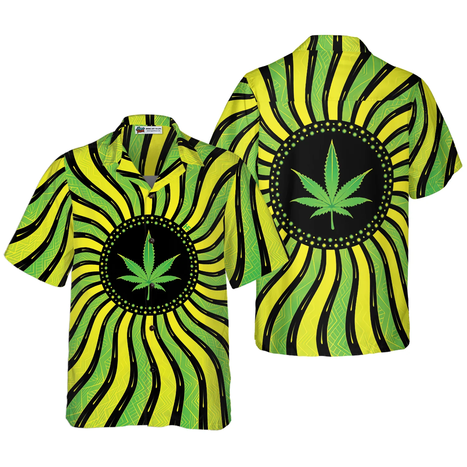 Magic Marijuana Leaf With Sacred Geometry Hawaiian Shirt Aloha Shirt For Men and Women