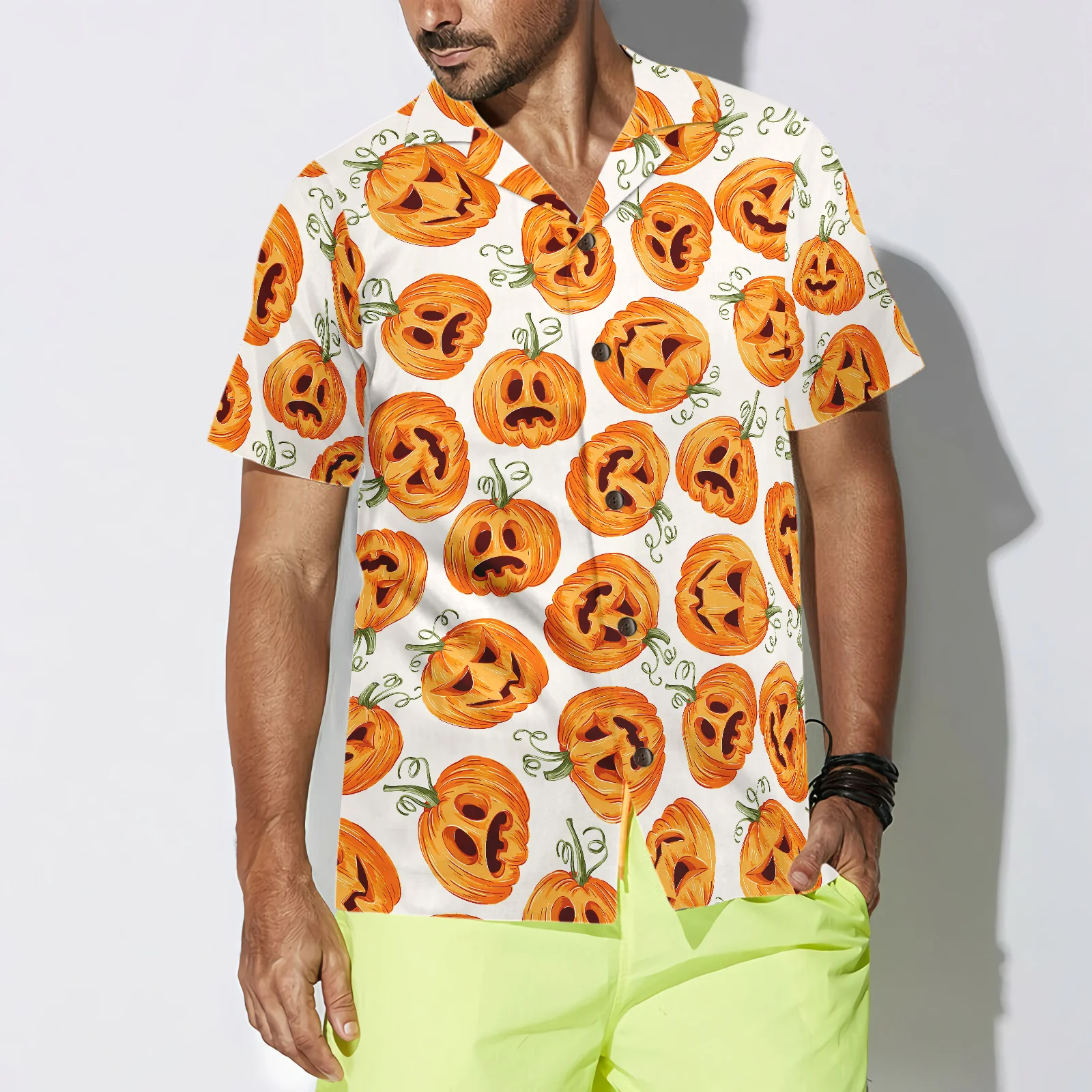 Pumpkin Pattern Halloween Hawaiian Shirt Halloween Shirt Aloha Shirt For Men and Women