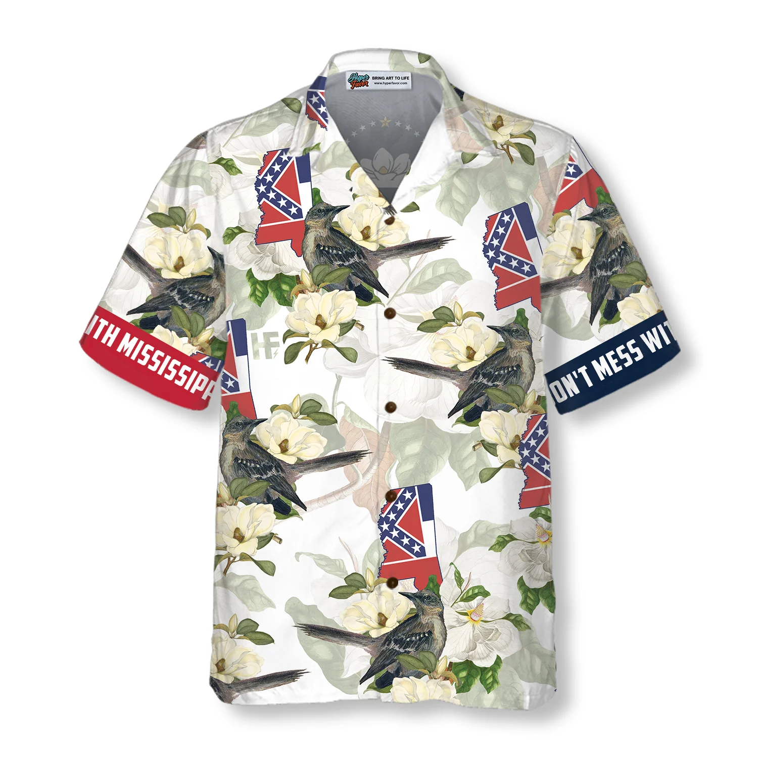 Mississippi Mockingbird And Magnolia Hawaiian Shirt Aloha Shirt For Men and Women