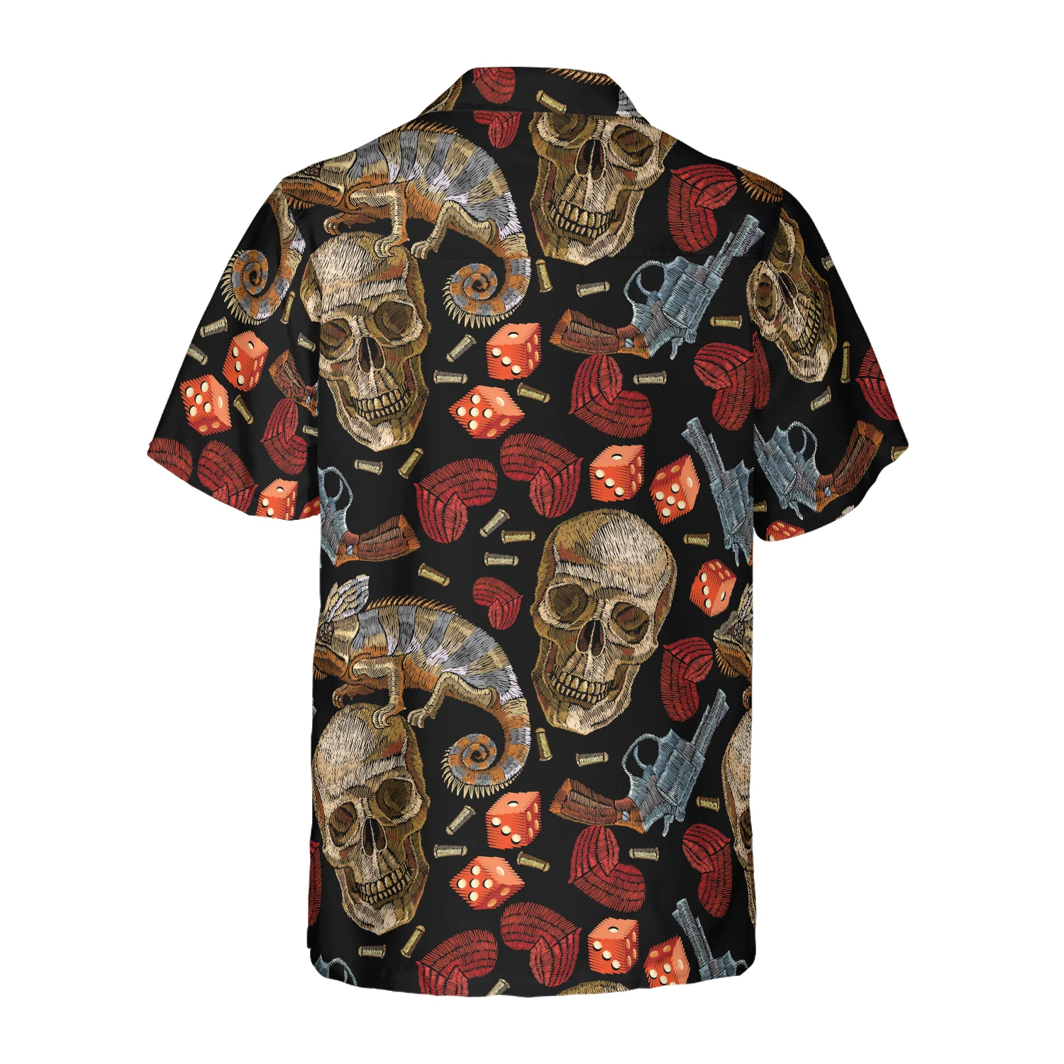 Skull Chameleon Hawaiian Shirt Aloha Shirt For Men and Women