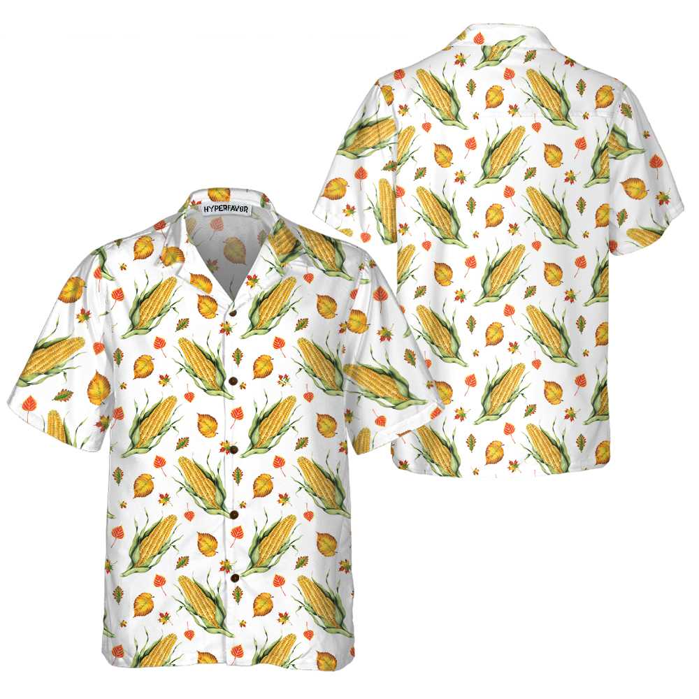 Corns And Leaves Hawaiian Shirt Corn On The Cob Shirt Best Corn Shirt Gift Idea Aloha Shirt For Men and Women