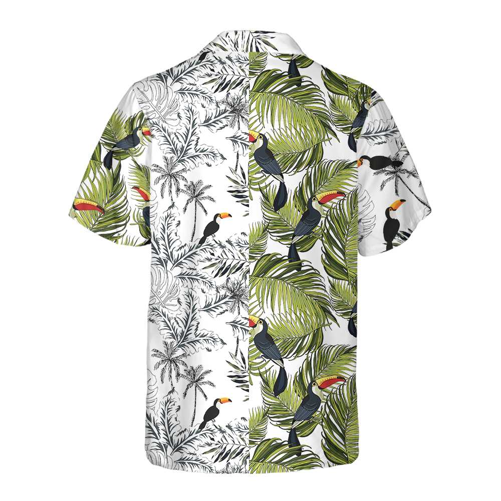 Toucan  Palm Branches Hawaiian Shirt Tropical Toucan Shirt For Adults Cool Toucan Print Shirt Aloha Shirt For Men and Women