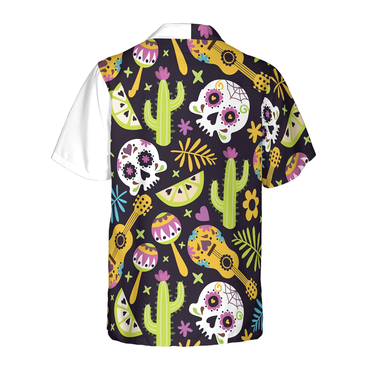 Mexican Skull Guitar Flag Hawaiian Shirt Aloha Shirt For Men and Women