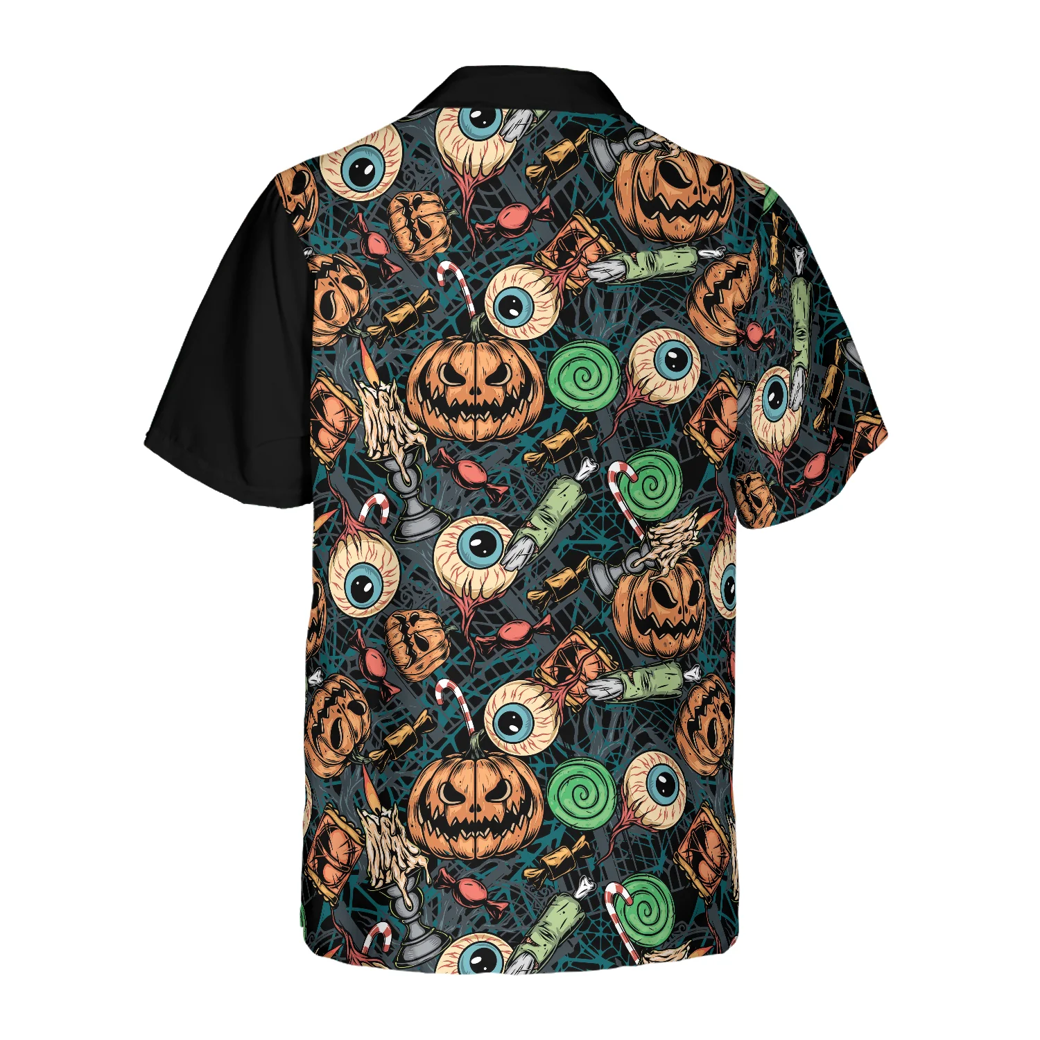 Vintage Halloween Scary Pumpkin Hawaiian Shirt Aloha Shirt For Men and Women