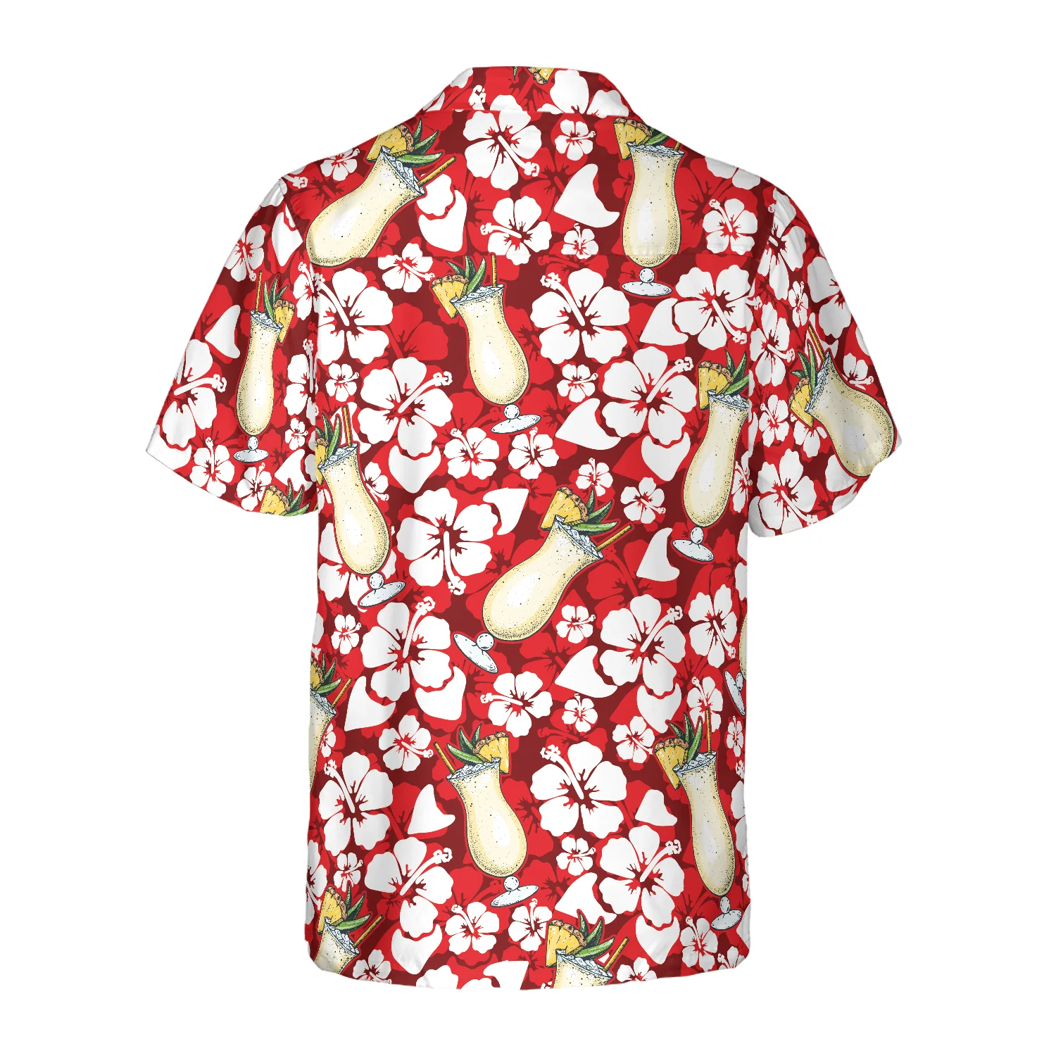 Pina Colada Cocktail Pattern Hawaiian Shirt Aloha Shirt For Men and Women