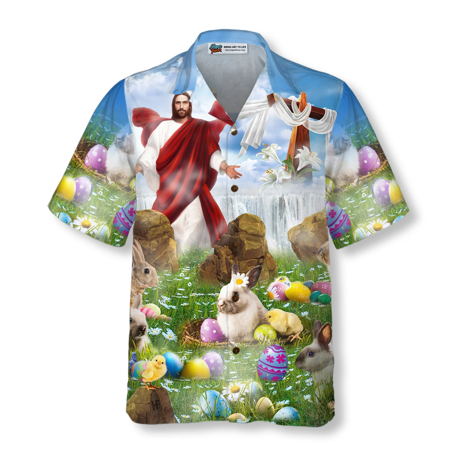 Happy Easter Jesus Is Risen Hawaiian Shirt Aloha Shirt For Men and Women