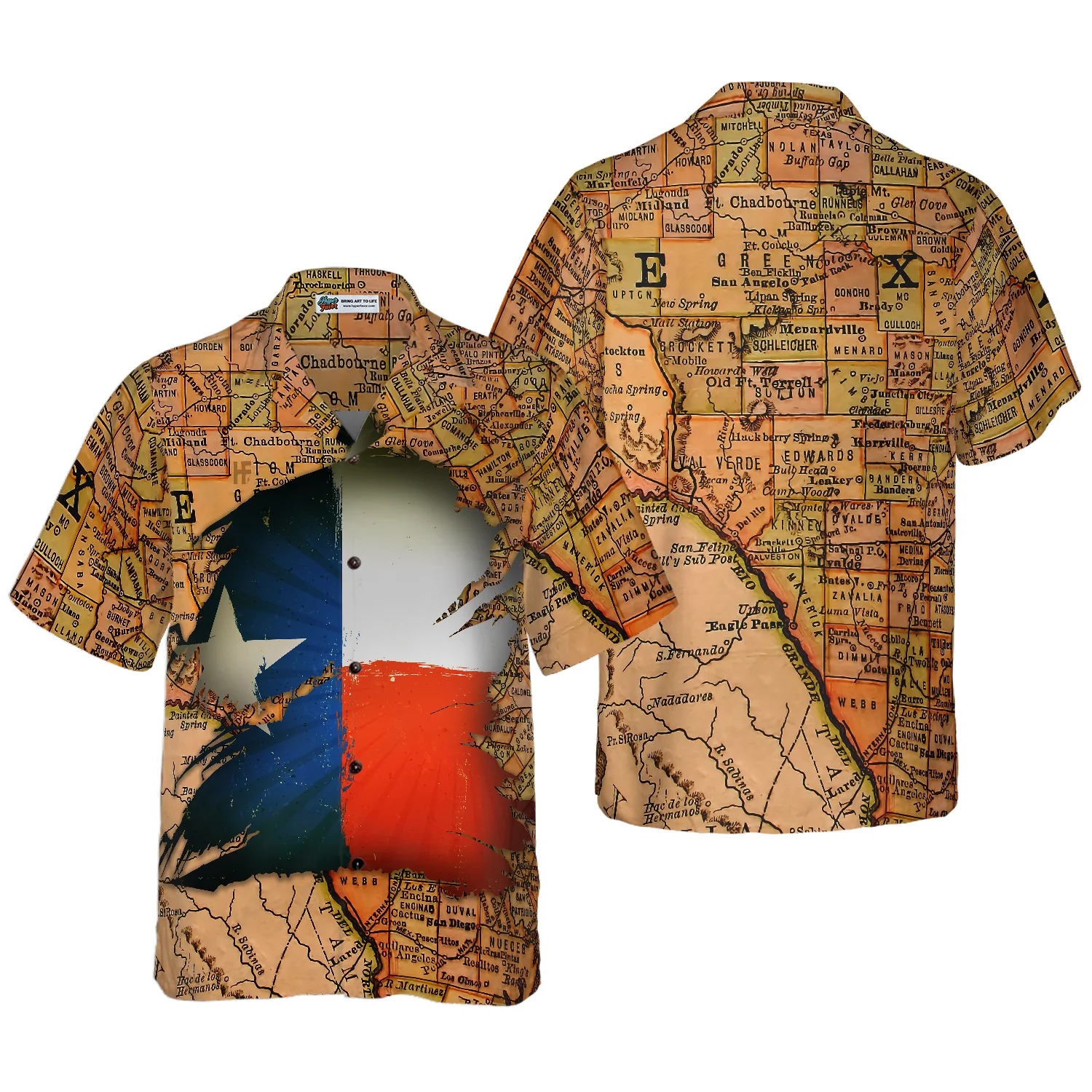 Texas Map Vintage Texas Hawaiian Shirt Unique Texas Shirt For Texas Lovers Aloha Shirt For Men and Women