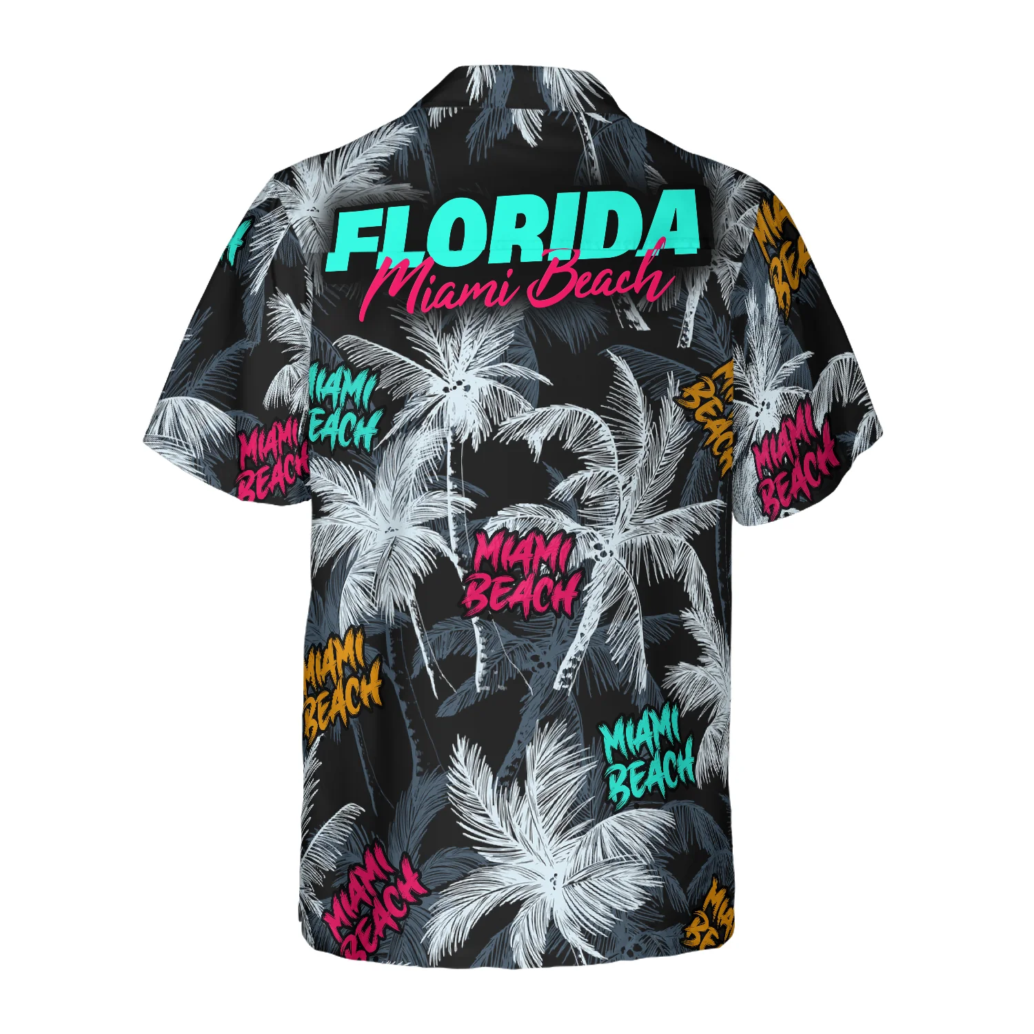 Miami Beach Coconut Tree Seamless Hawaiian Shirt Aloha Shirt For Men and Women