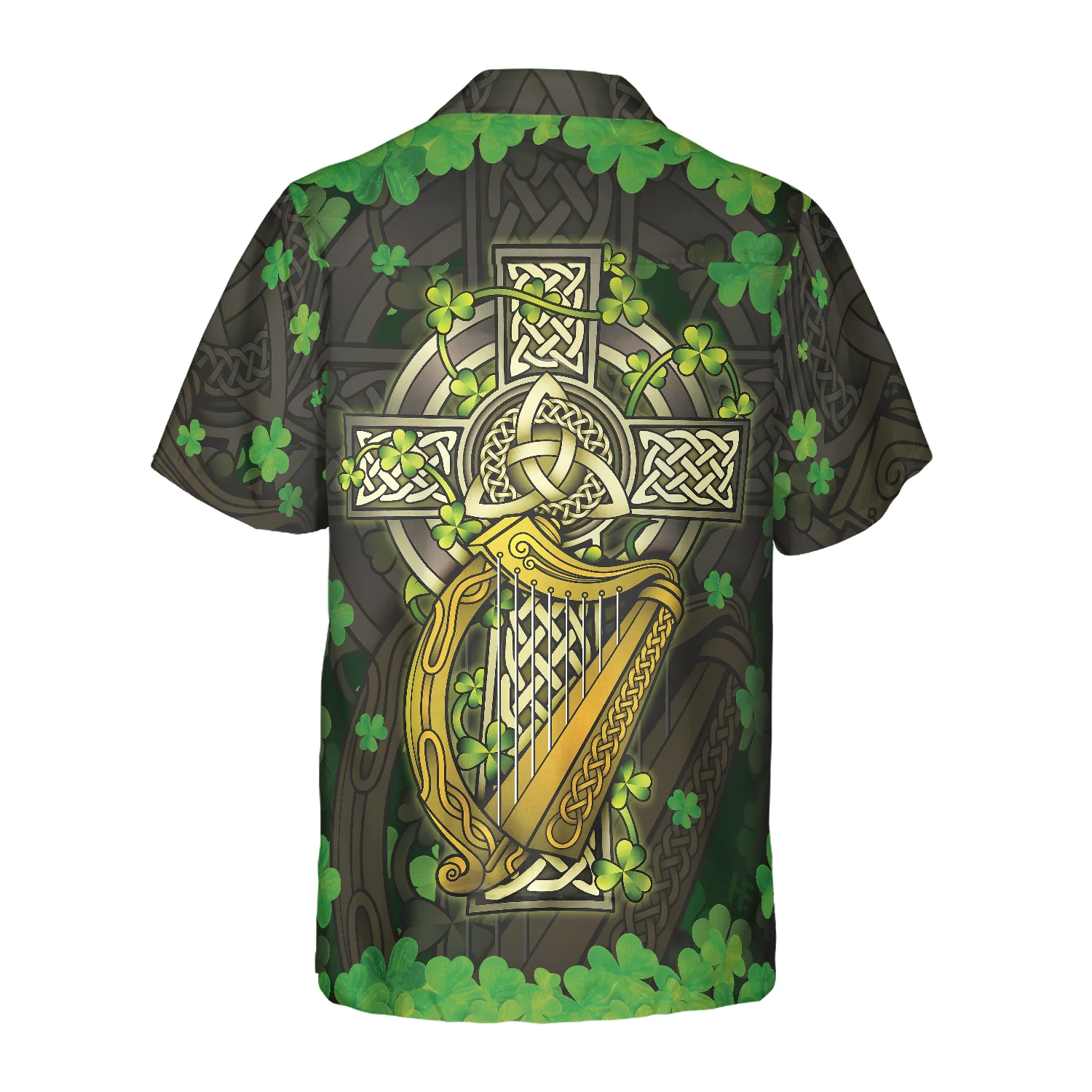 The Celtic Cross Harp Irish Proud Hawaiian Shirt Aloha Shirt For Men and Women