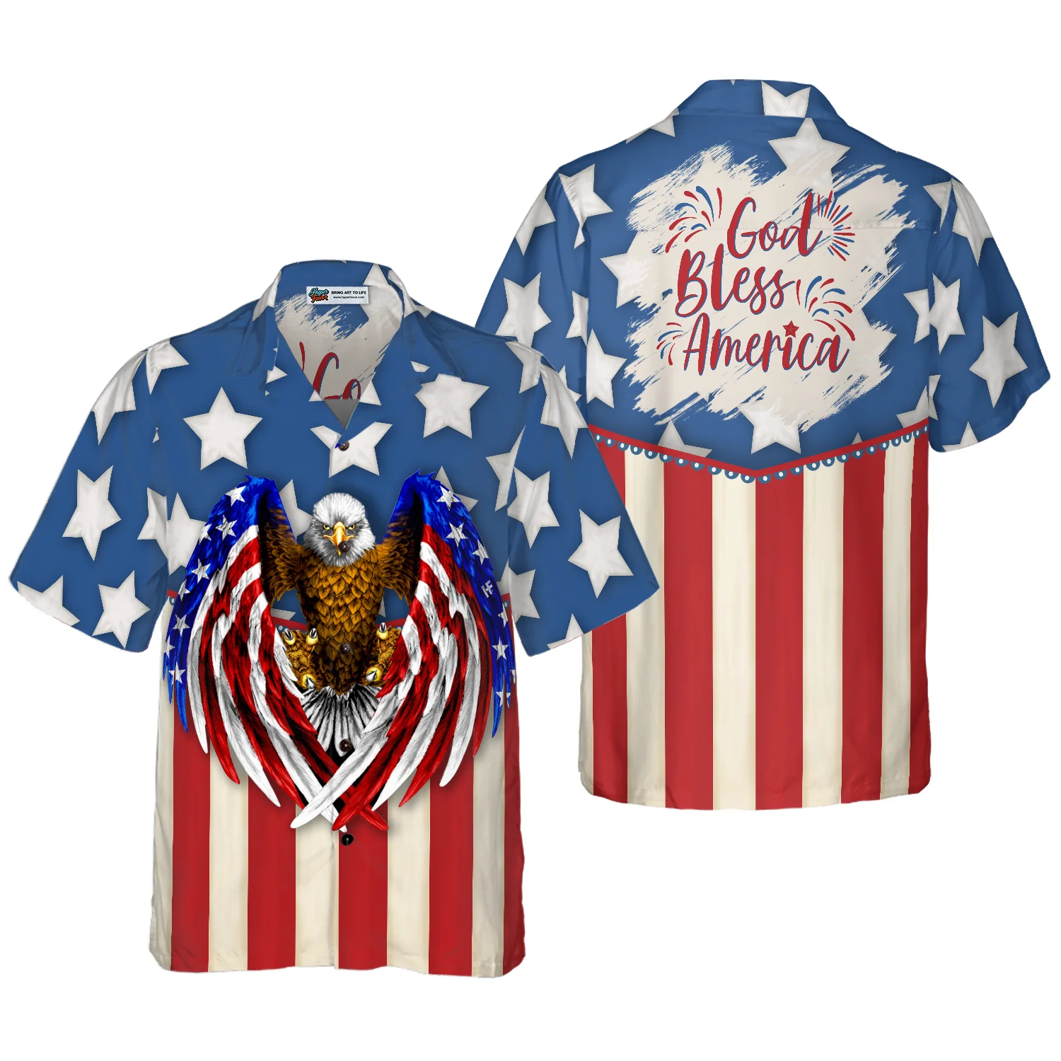 God Bless America 4th Of July Hawaiian Shirt Aloha Shirt For Men and Women