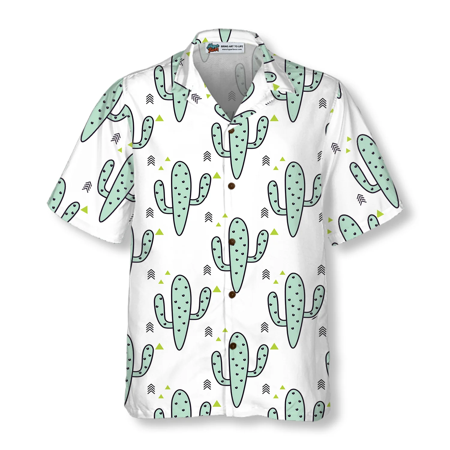 Green Mint Cactuses Hawaiian Shirt Aloha Shirt For Men and Women