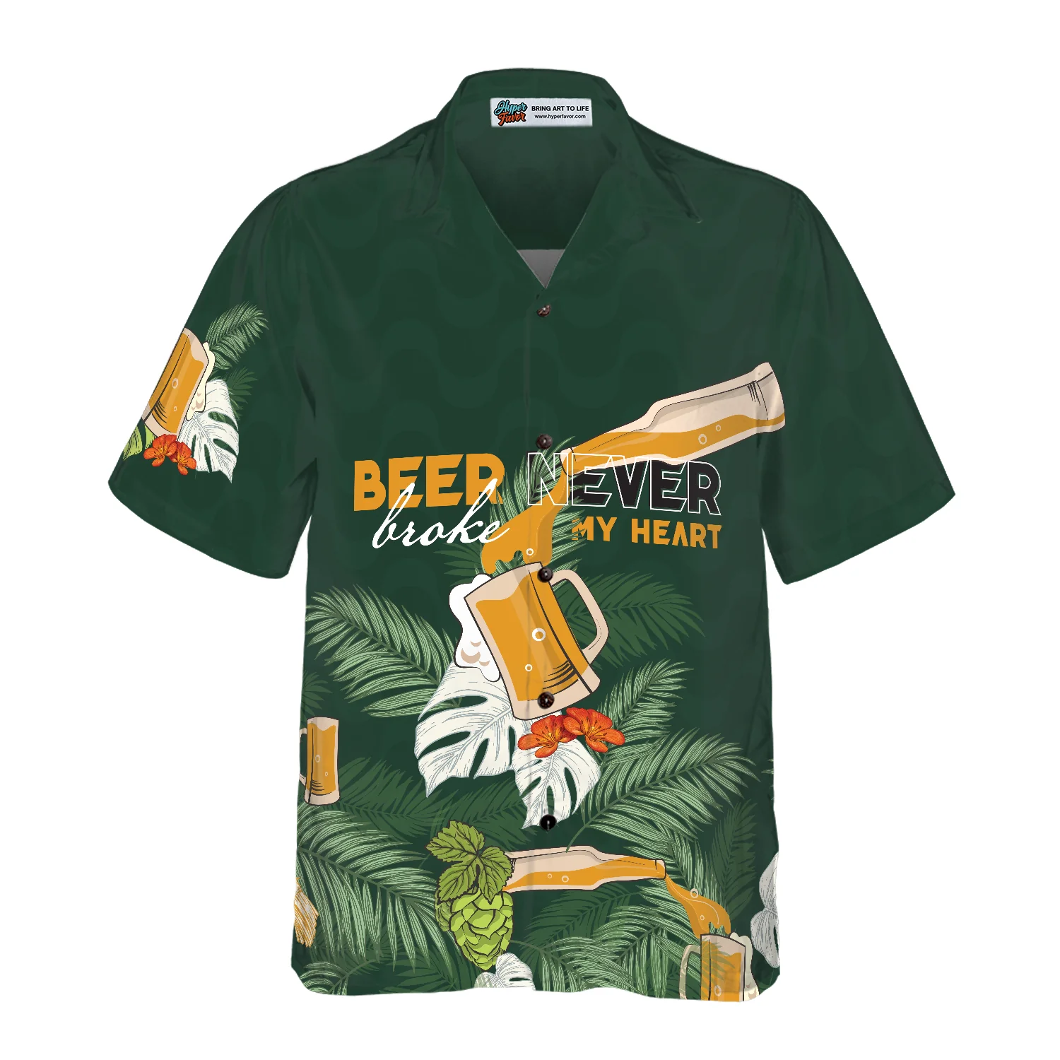 Beer never broke my heart Hawaiian Shirt Beer Lovers Aloha Shirts International Beer Day Shirt Aloha Shirt For Men and Women