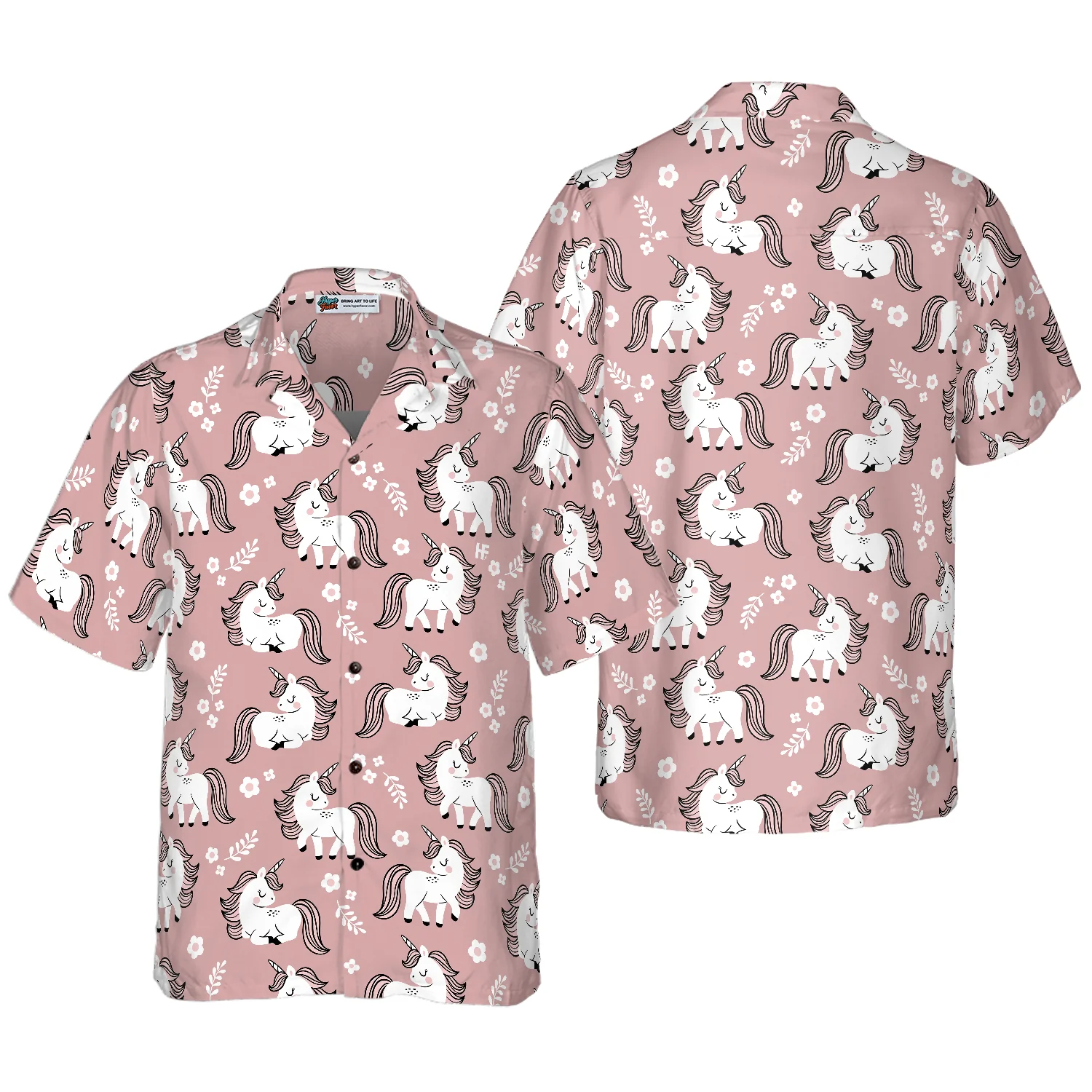 Baby Unicorn In The Magic Forest Hawaiian Shirt Aloha Shirt For Men and Women