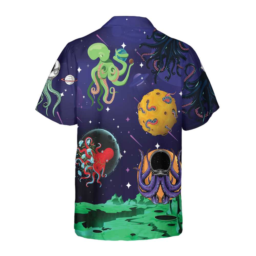 Octopus Astronaut Hawaiian Shirt Octopus Hawaiian Shirt Funny Astronaut Shirt Aloha Shirt For Men and Women