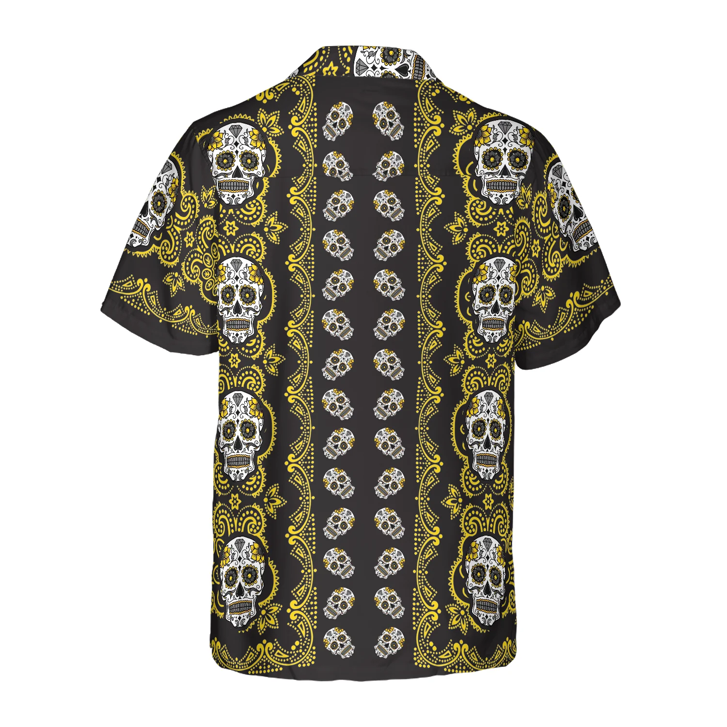 Yellow Sugar Skull Hawaiian Shirt Aloha Shirt For Men and Women