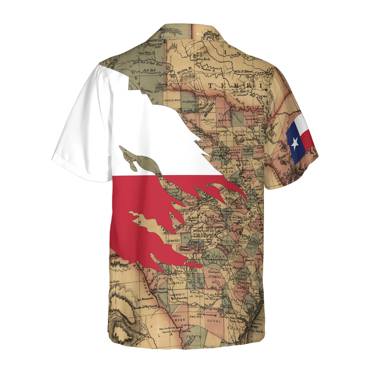 Patriotic Texas Hawaiian Shirt Texas Flag Shirt Proud Texas Map Pattern Shirt Aloha Shirt For Men and Women