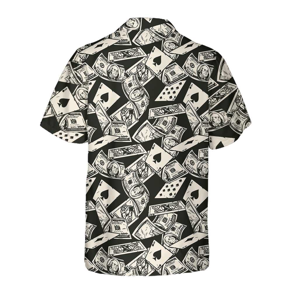 Dollar Bill And Poker Pattern Hawaiian Shirt Dollar Hawaiian Shirt Funny Money Shirt Gift Aloha Shirt For Men and Women