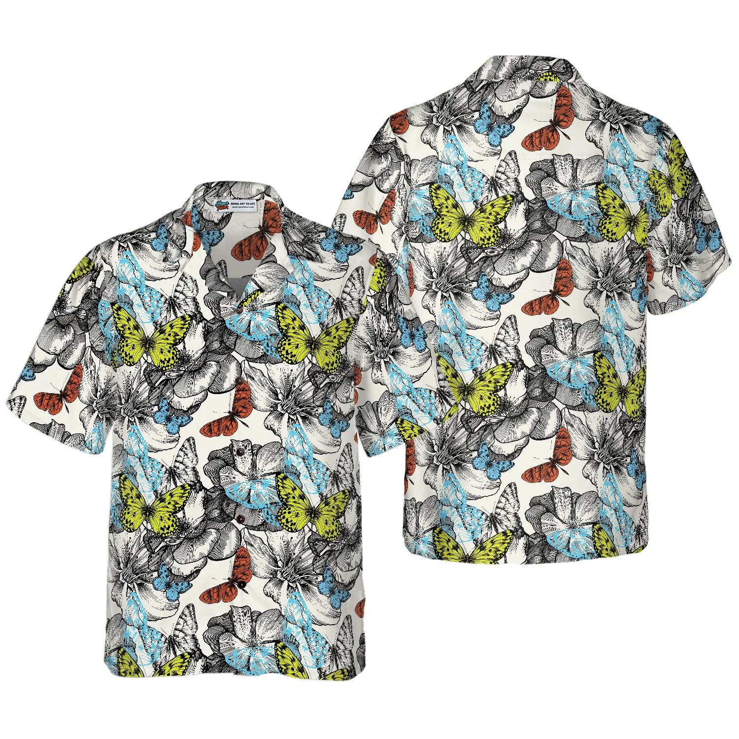 Flying Butterflies Shirt Hawaiian Shirt Aloha Shirt For Men and Women