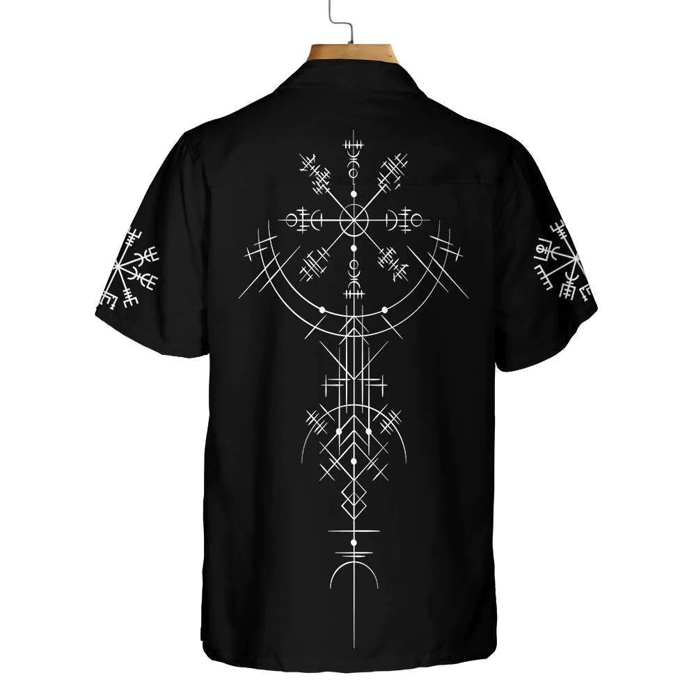 Skull Viking Valhalla Hawaiian Shirt Black Goth Skull Shirt Aloha Shirt For Men and Women