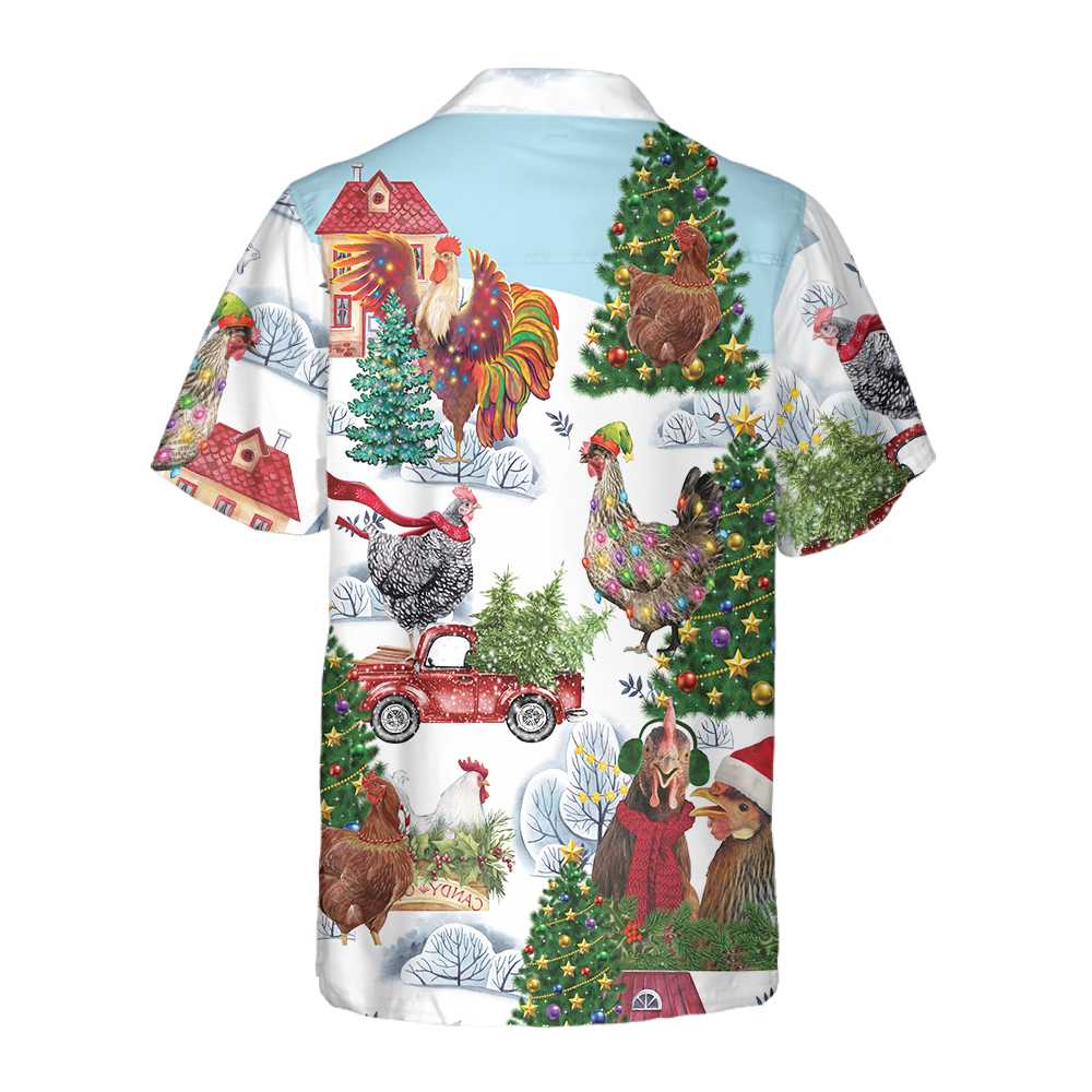 Christmas Chicken Hawaiian Shirt Funny Chicken Christmas Shirt Best Christmas Gift Idea Aloha Shirt For Men and Women