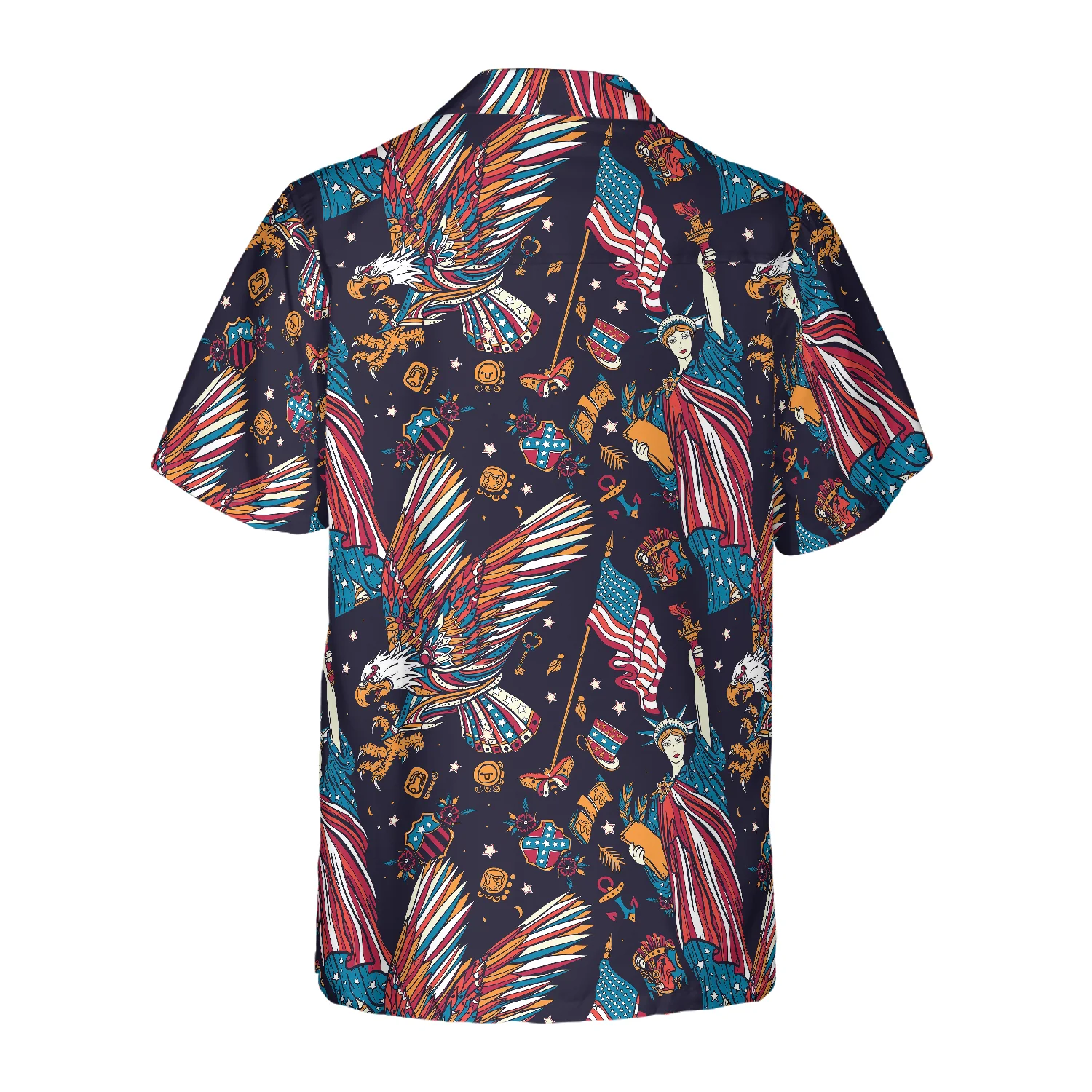 Tattoo Style American Eagle Shirt Hawaiian Shirt Aloha Shirt For Men and Women