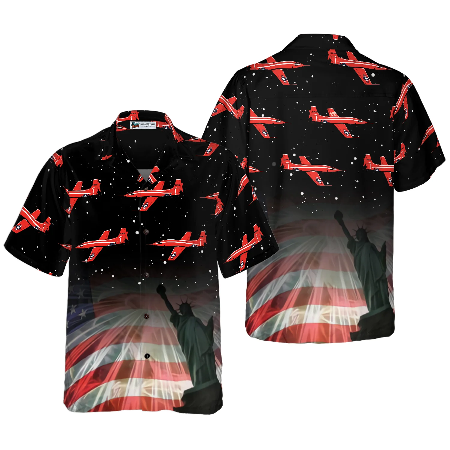 Fourth Of July Aircraft Hawaiian Shirt Aloha Shirt For Men and Women