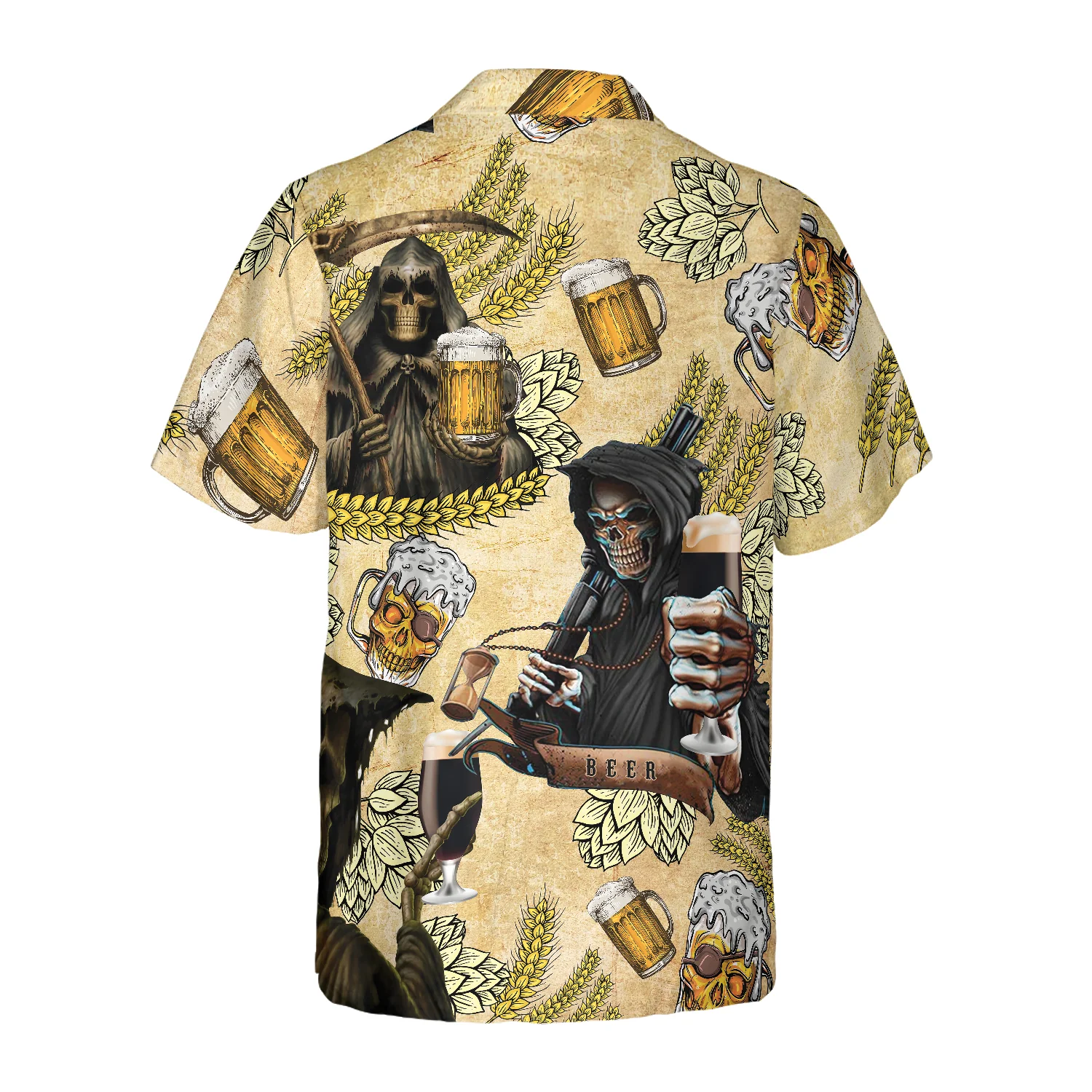 The Death Loves Beer Hawaiian Shirt Best Gift For Beer Lovers Aloha Shirt For Men and Women