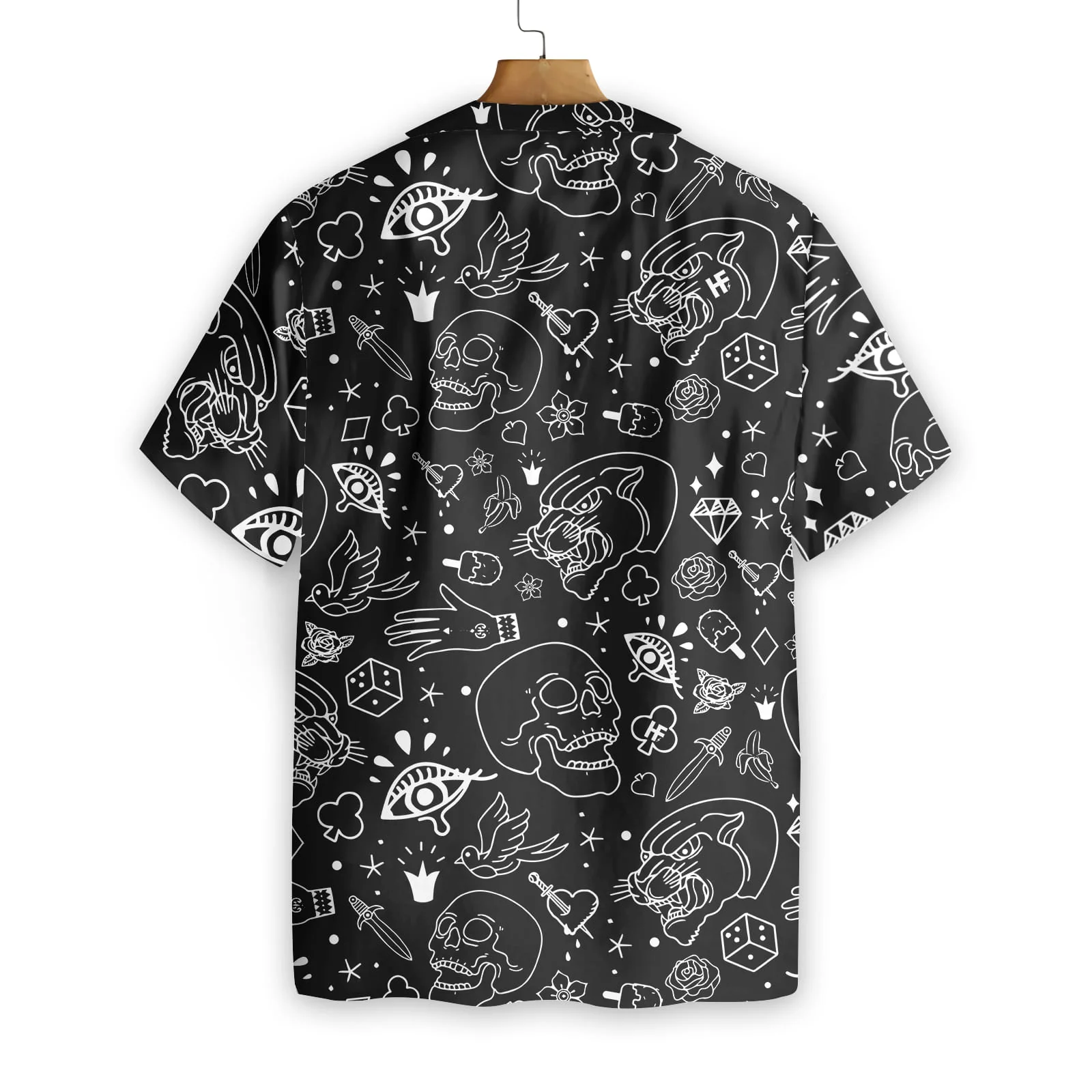 American Traditional Flash Tattoo Skull Hawaiian Shirt Aloha Shirt For Men and Women