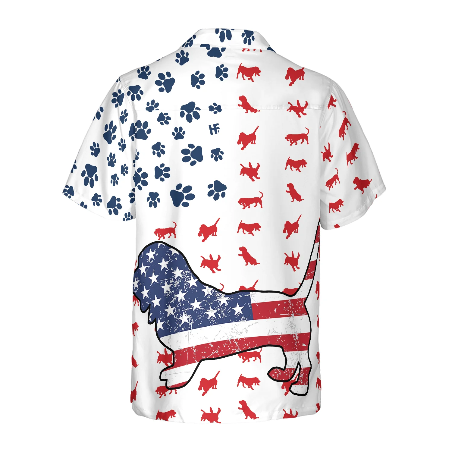 Basset Hound American Flag Hawaiian Shirt Aloha Shirt For Men and Women