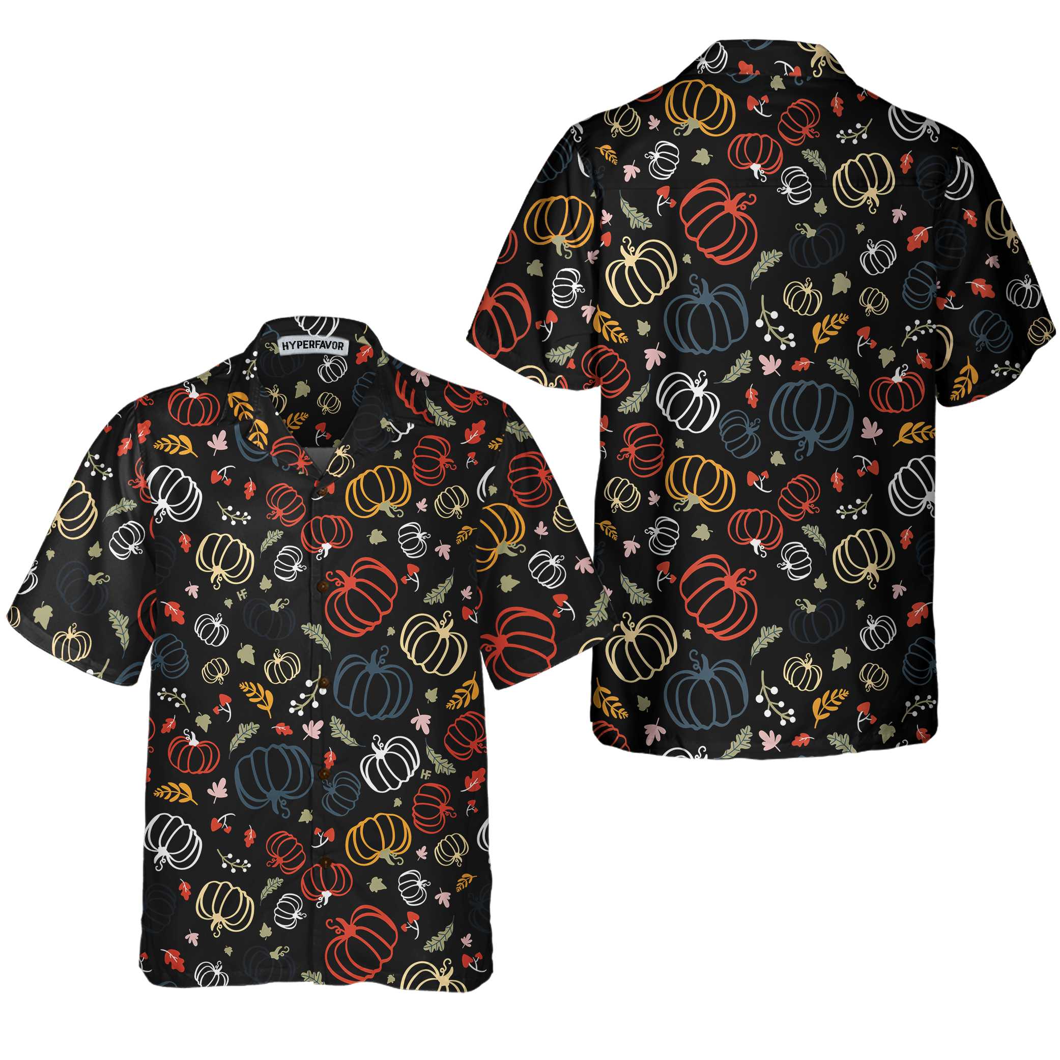 Pumpkins For Thanksgiving Hawaiian Shirt Colorful Pumpkin Gift For Thanksgiving Aloha Shirt For Men and Women