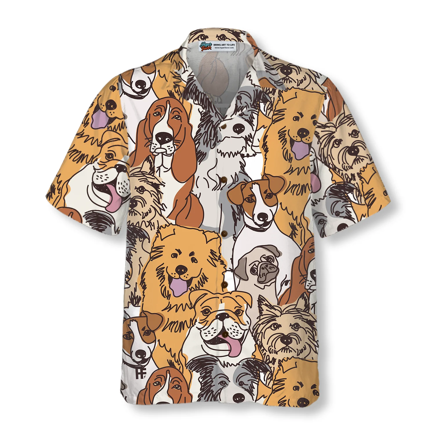 Group Dogs Seamless Pattern Hawaiian Shirt Aloha Shirt For Men and Women