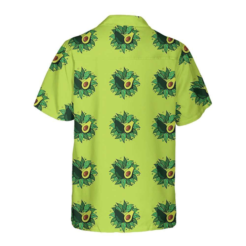 Avocado On Light Green Hawaiian Shirt Funny Avocado Shirt Short Sleeve Avocado Print Shirt Aloha Shirt For Men and Women