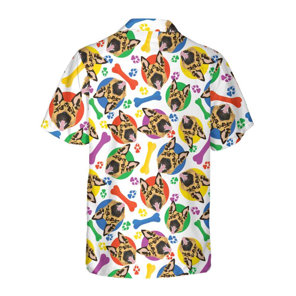 Colorful And Playful German Shepherd Hawaiian Shirt Funny German Shepherd Shirt German Shepherd Gift Aloha Shirt For Men and Women