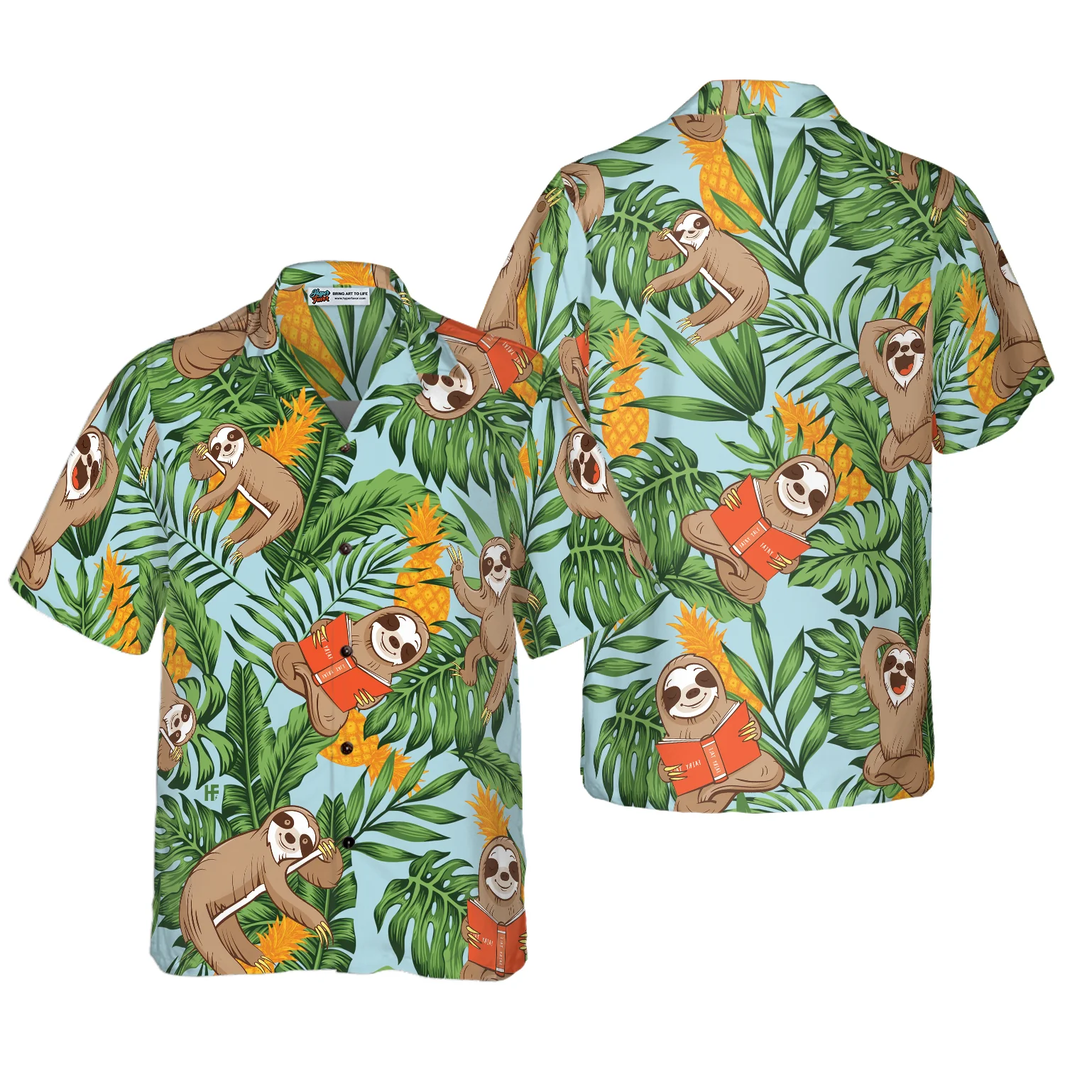 Sloth With Tropical Fruit Shirt Hawaiian Shirt Aloha Shirt For Men and Women