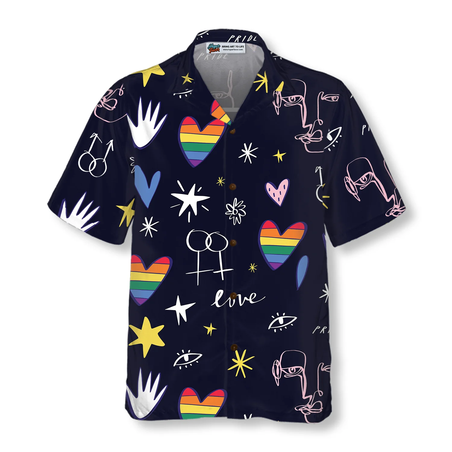 Happy LGBT Hawaiian Shirt Aloha Shirt For Men and Women