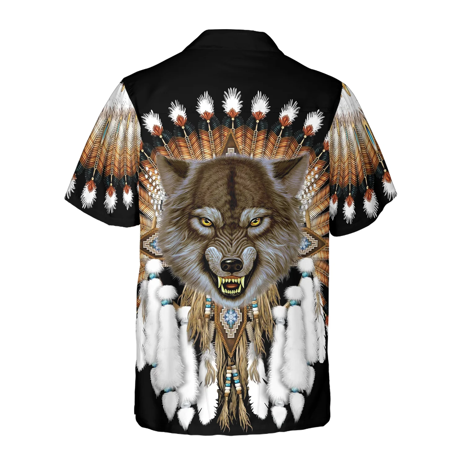 Tribal Angry Wolf Shirt Hawaiian Shirt Aloha Shirt For Men and Women