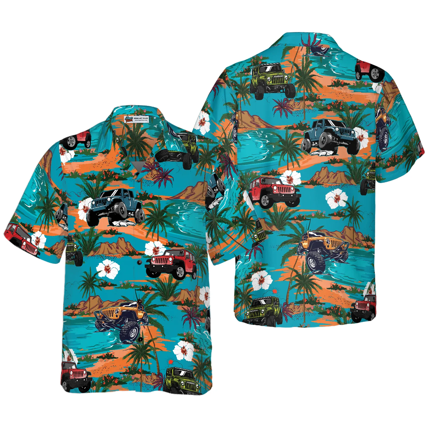 Jeep Car Retro Summer Hawaiian Shirt Aloha Shirt For Men and Women