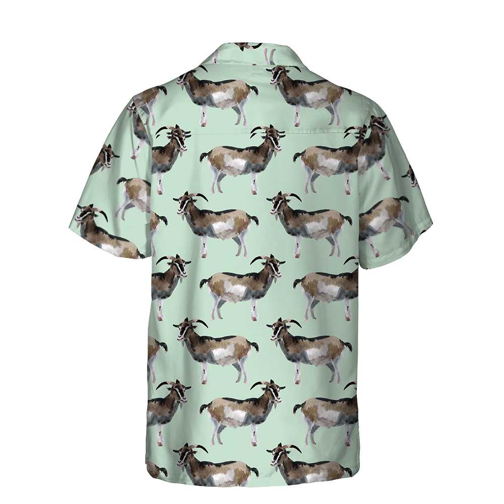 Watercolor Goat Pattern Hawaiian Shirt Funny 3D Goat Shirt Aloha Shirt For Men and Women