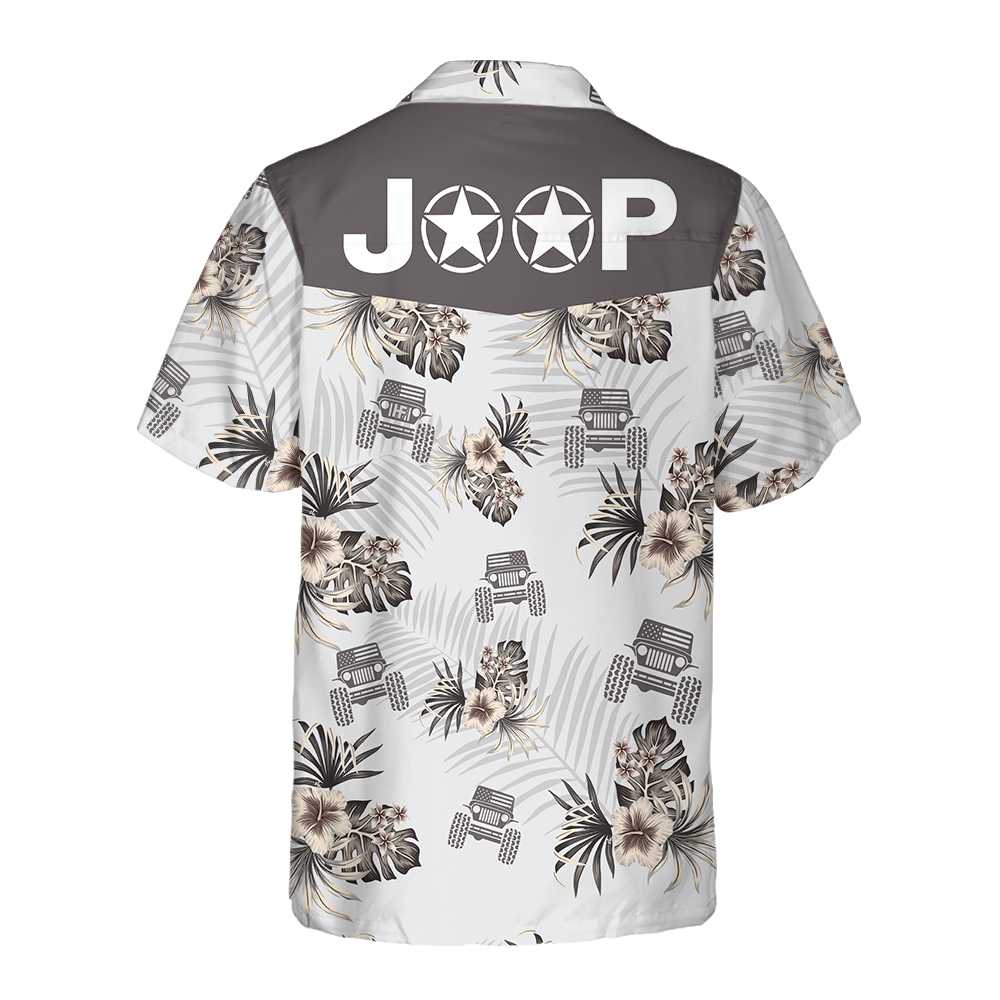 Jeep And Hibiscus Pattern Hawaiian Shirt Tropical Jeep Shirt  Women Aloha Shirt For Men and Women