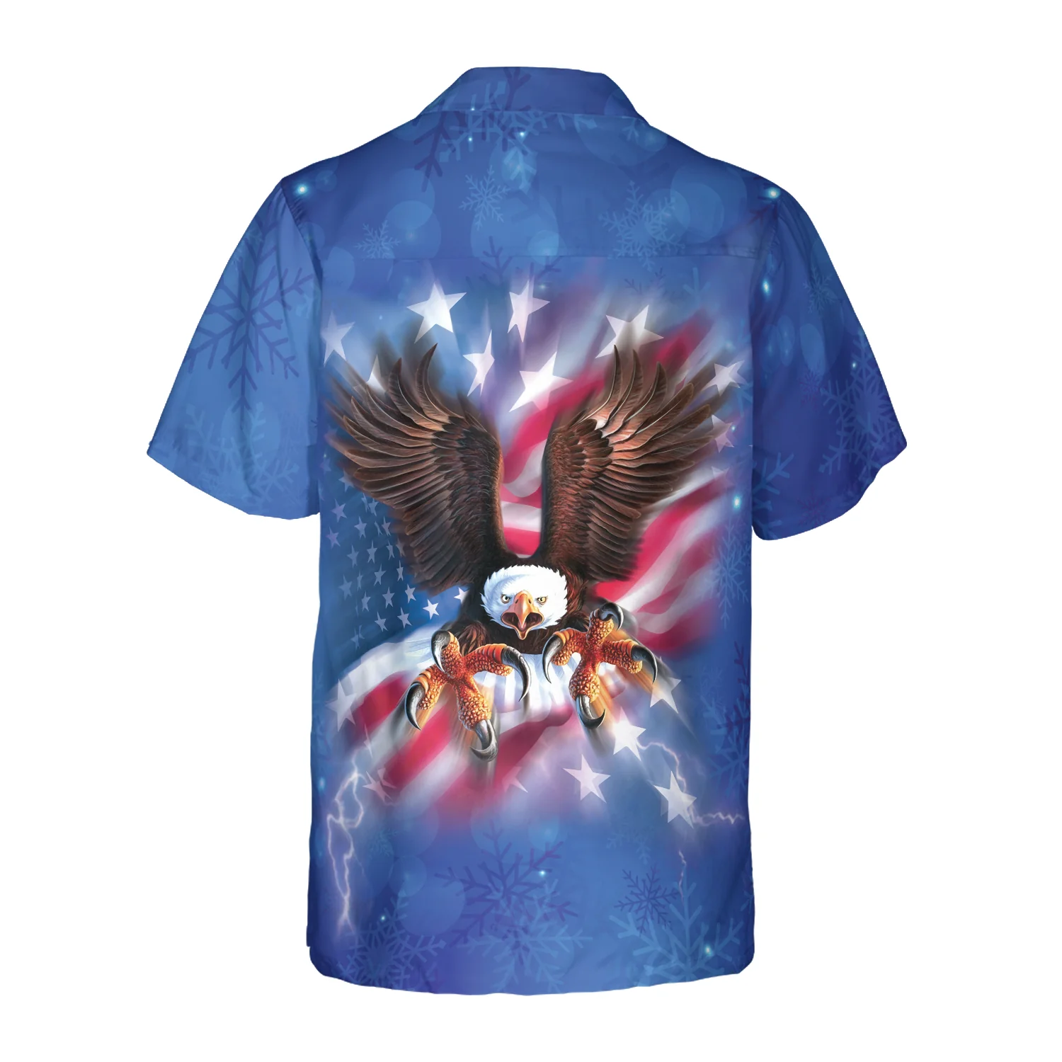 Hyperfavor Christmas Hawaiian Shirts Eagle Fly With America Flag Hawaiian Shirt Button Down Shirt Short Sleeve Aloha Shirt For Men and Women