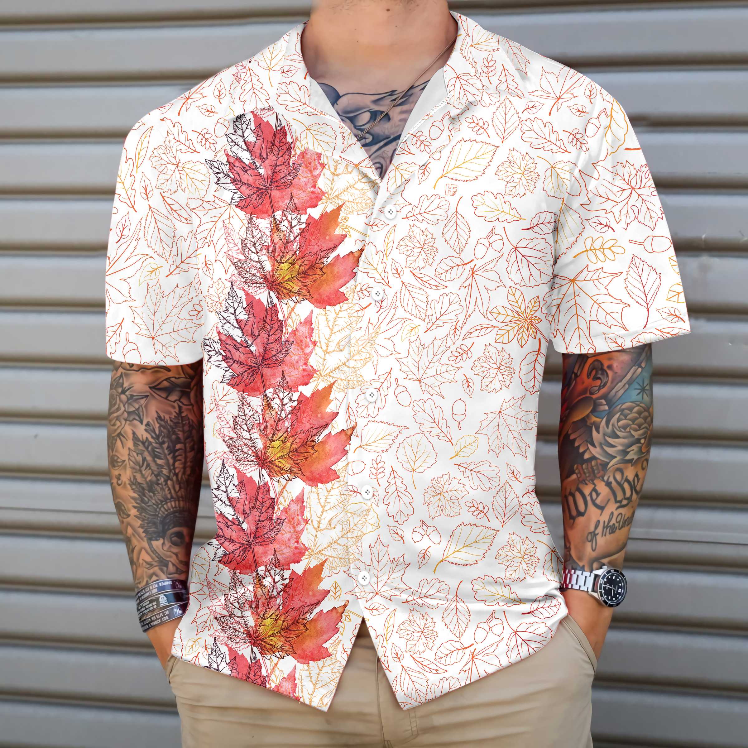 Thanksgiving Hello Autumn Hawaiian Shirt Fall Vibe Thanksgiving Shirt Best Gift For Thanksgiving Day Aloha Shirt For Men and Women