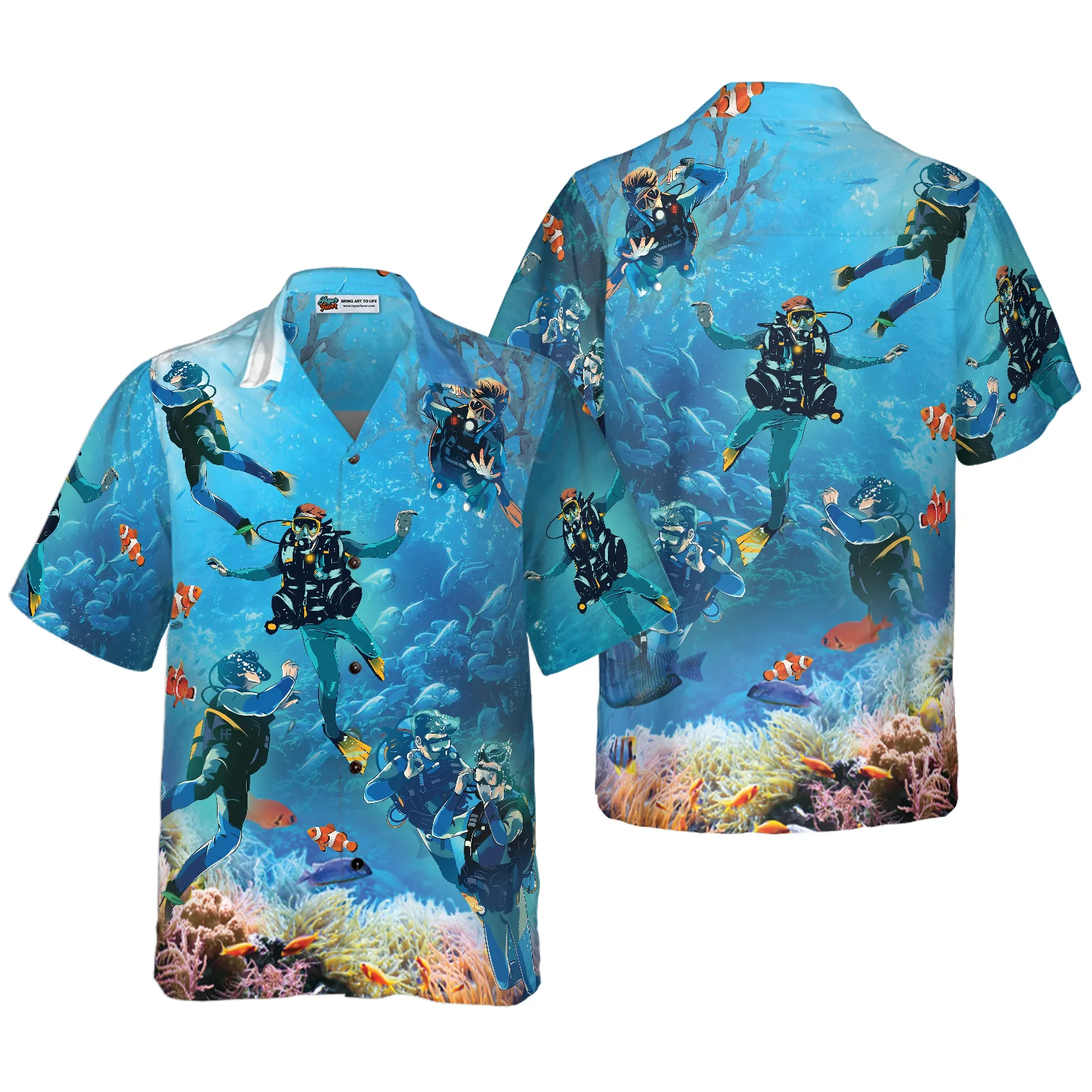 Under The Sea Scuba Diving Hawaiian Shirt Aloha Shirt For Men and Women