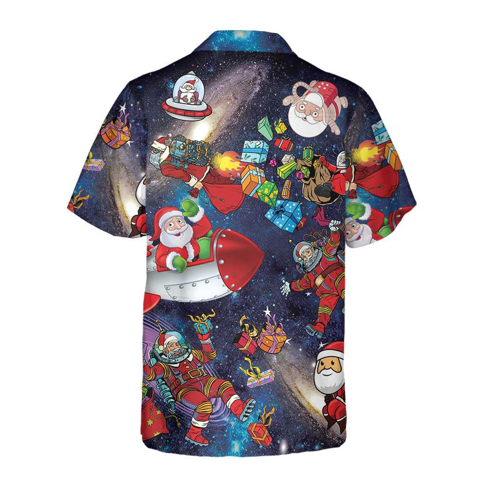 Christmas In The Space Hawaiian Shirt Funny Christmas Shirt Best Gift For Christmas Aloha Shirt For Men and Women